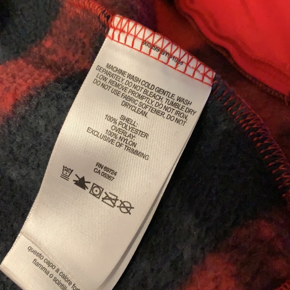 Children’s Red Plaid Columbia Fleece Zip Up Jacket - Picture 4 of 7